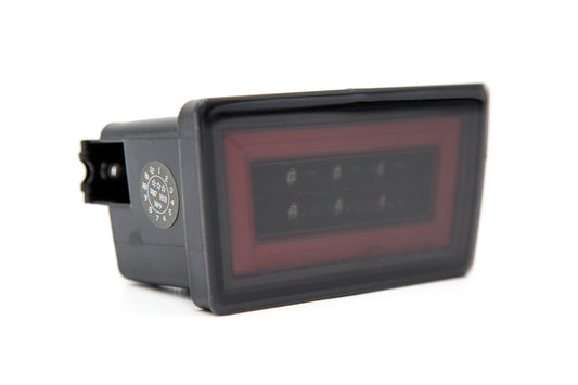 OLM V3 F1 Rear Brake Light (Smoked Lens, Gloss Black Base, Red Bar) - Subaru Models (Inc. 2015-2021 WRX / STI)