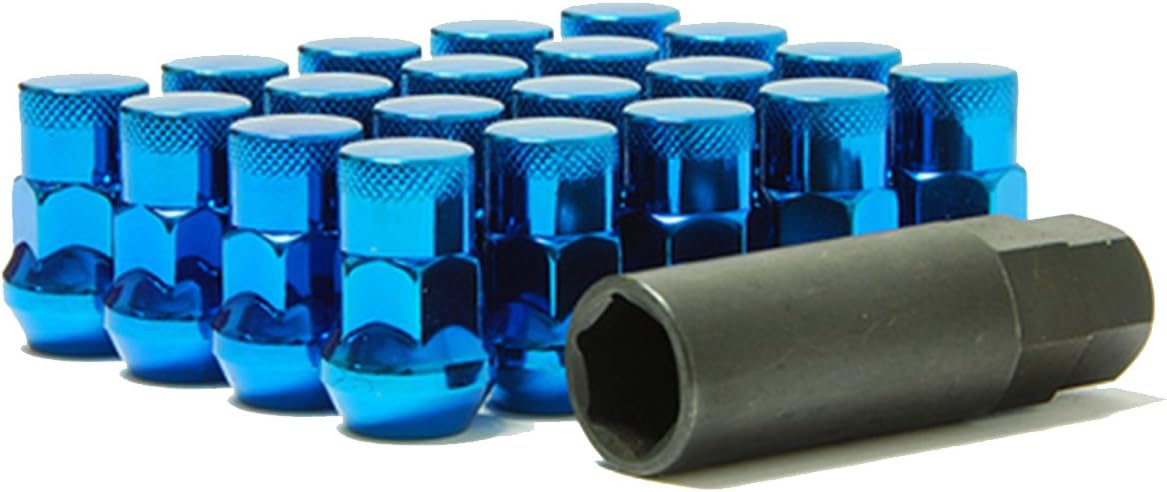 Muteki 32925UP SR35 Series Blue 12mm x 1.25" Thread Size Closed End Lug Nut, (Set of 20)