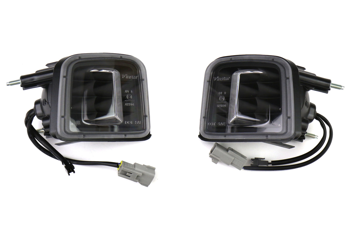 OLM USDM LED Front Turn Signal Housings - Clear Lens with Black Reflector - 2015-17 Subaru WRX / STI