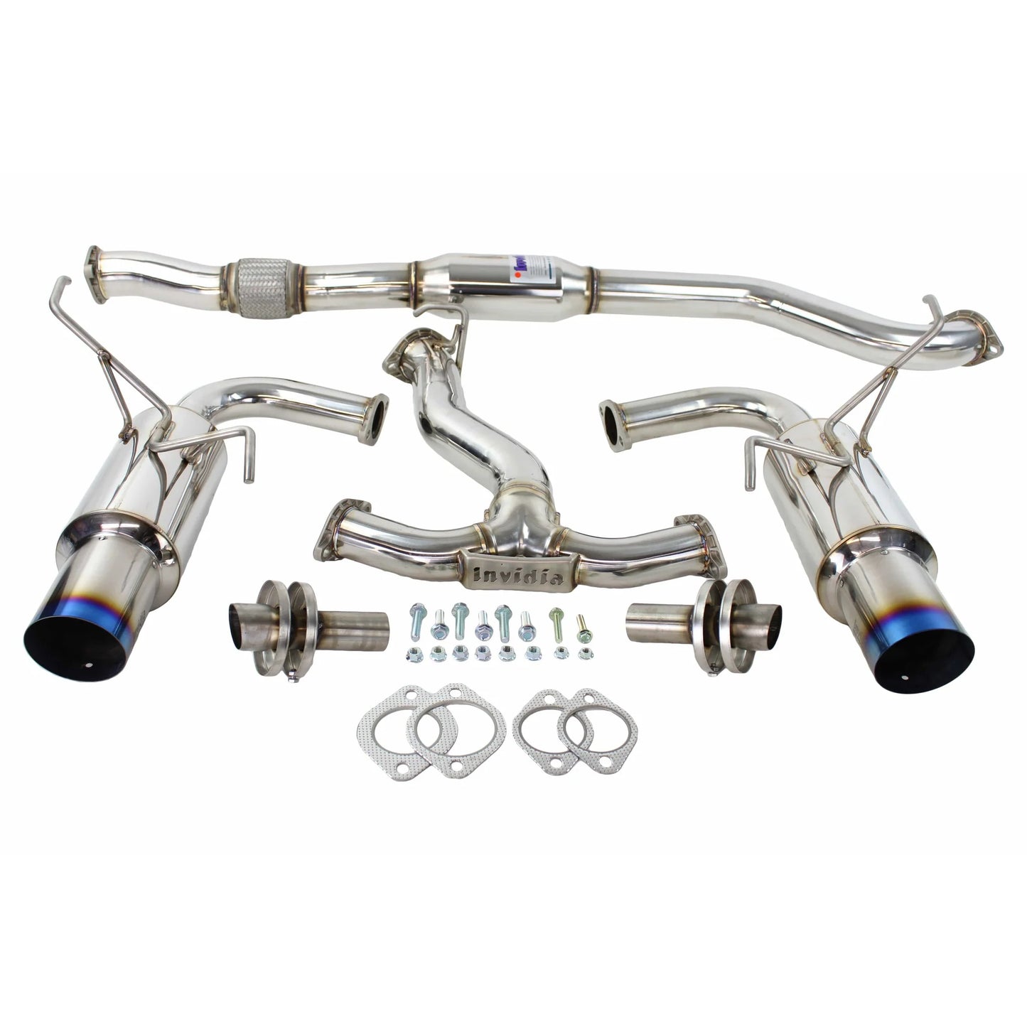 Invidia N1 Dual Exit Cat Back Exhaust - Titanium Tips - 2015-2021 WRX / STI | HS15STIGTT |