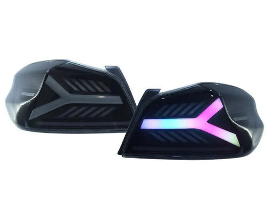 OLM Y-Spec LED Taillights (Smoke Lens White Optic w/RGB) - 2015-2021 WRX / STI