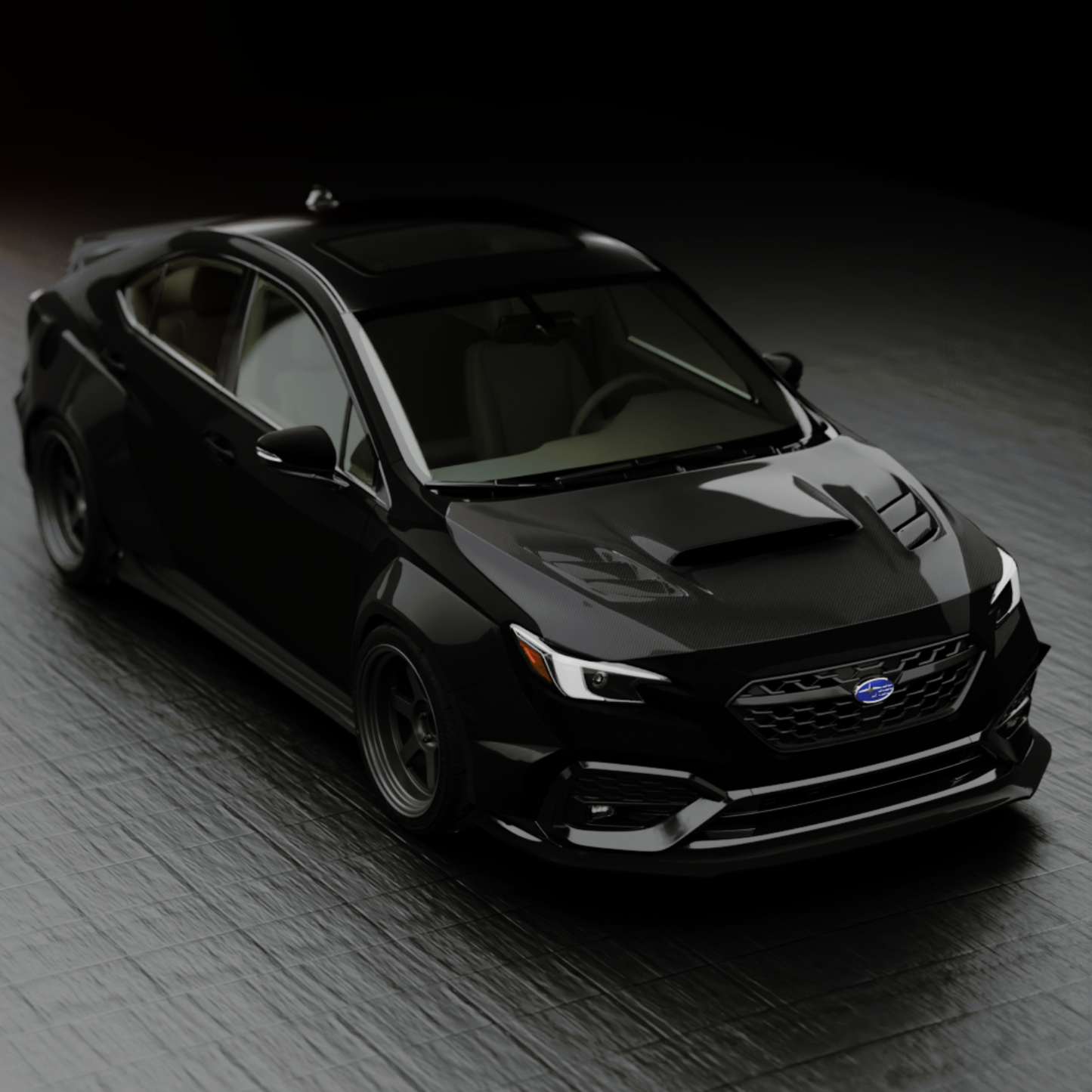 JDMuscle [22-25 WRX] Carbon Fiber Hood V1