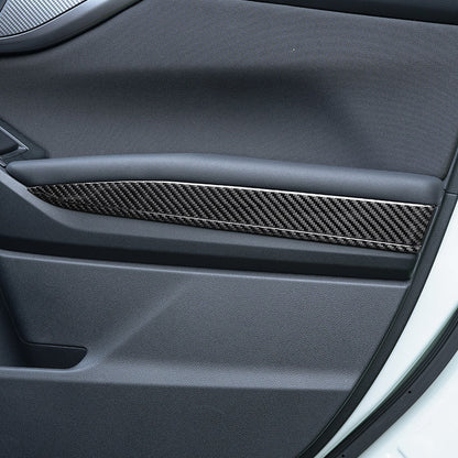 JDMuscle [22-25 WRX] P&S Series Carbon Fiber Interior Door Upper Panel Accent Covers 8 PC | Black Carbon Fiber/ Red Carbon Fiber
