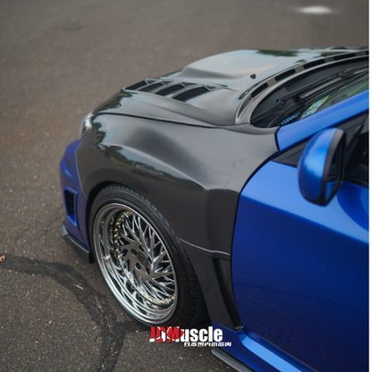 JDMuscle [08-14 WRX/STI] Carbon Fiber Hood V3 w/ Heat Extract