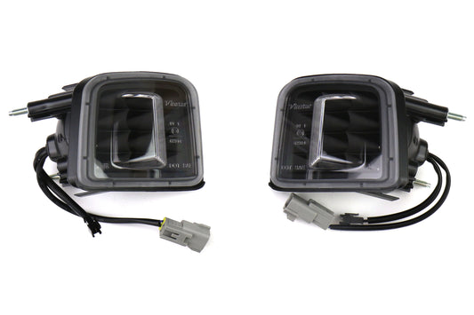 OLM USDM LED Front Turn Signal Housings - Clear Lens with Black Reflector - 2015-17 Subaru WRX / STI