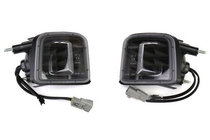 OLM USDM LED Front Turn Signal Housings - Clear Lens with Black Reflector - 2015-17 Subaru WRX / STI