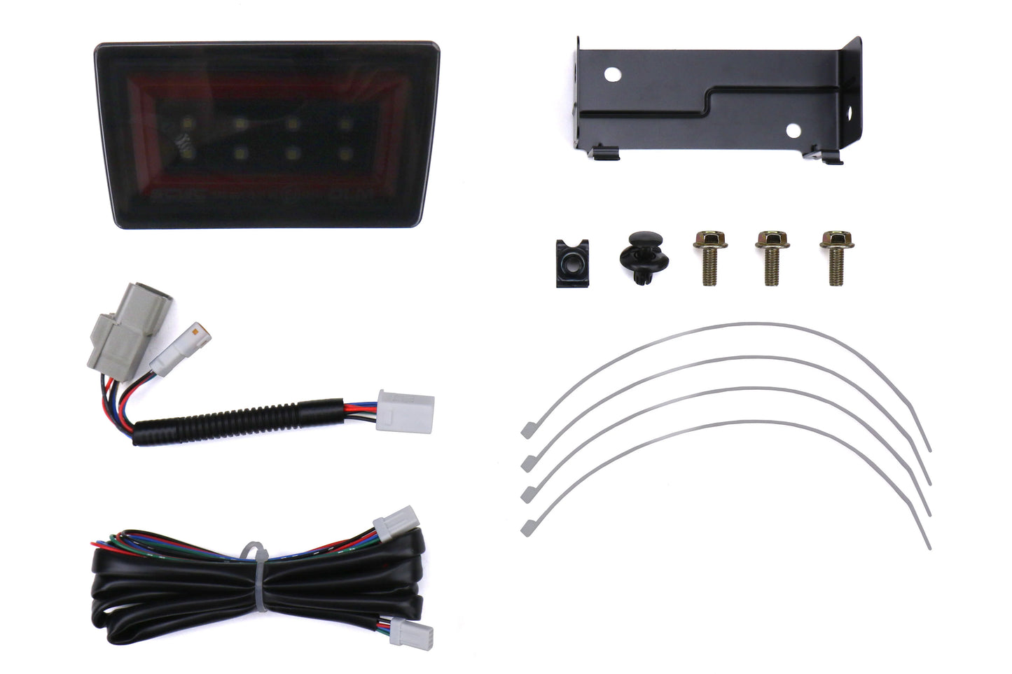 OLM NB+R F1 Light | Smoked Lens/Glossy Black Base/Red Bar | 15-21 WRX/STI