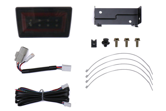 OLM NB+R F1 Light | Smoked Lens/Glossy Black Base/Red Bar | 15-21 WRX/STI