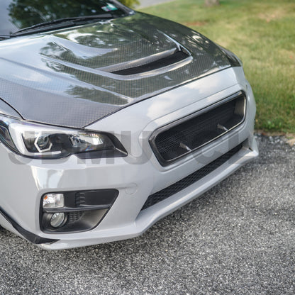 JDMuscle Tanso Carbon Fiber / Gloss Black Grille V4 - 15-17 WRX/STI