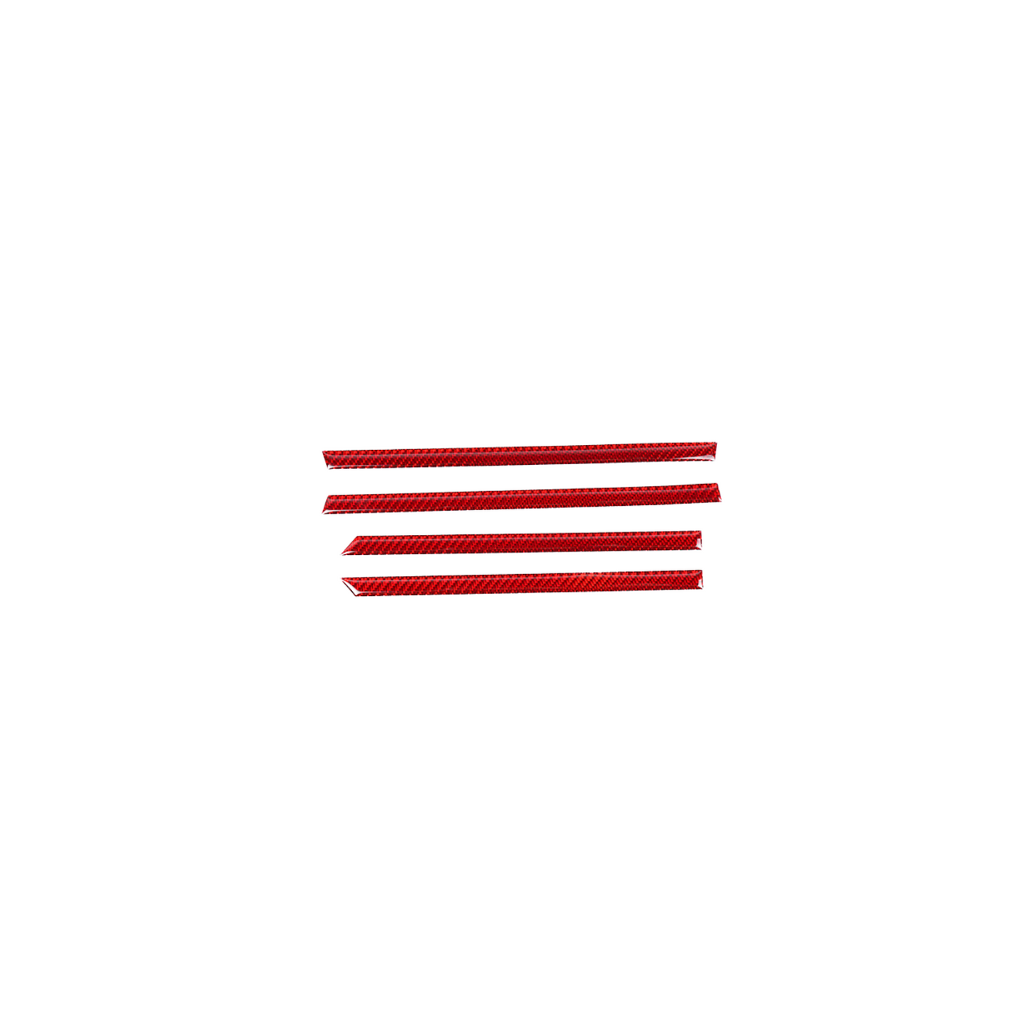 JDMuscle [22-25 WRX] P&S Series Carbon Fiber Interior Window Trim Covers 4 PC | Black Carbon Fiber/ Red Carbon Fiber