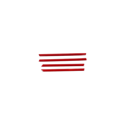 JDMuscle [22-25 WRX] P&S Series Carbon Fiber Interior Window Trim Covers 4 PC | Black Carbon Fiber/ Red Carbon Fiber
