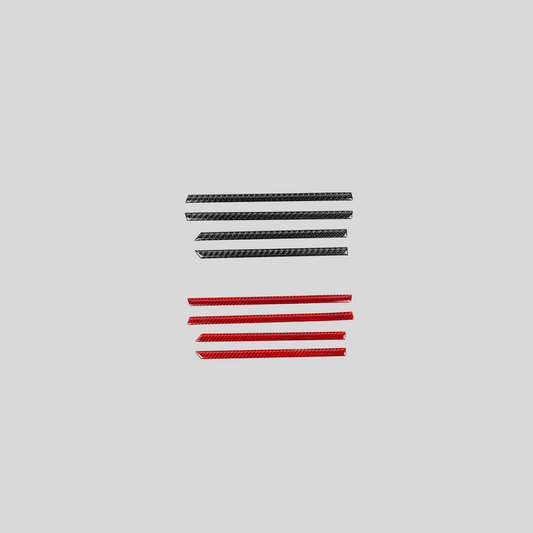 JDMuscle [22-25 WRX] P&S Series Carbon Fiber Interior Window Trim Covers 4 PC | Black Carbon Fiber/ Red Carbon Fiber