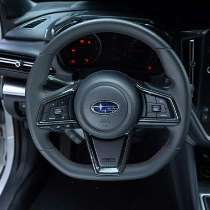 JDMuscle [22-25 WRX] Tanso Carbon Fiber Steering Wheel Trim Covers / Replacements