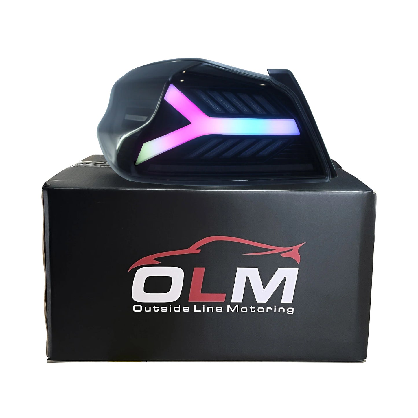 OLM Y-Spec LED Taillights (Smoke Lens White Optic w/RGB) - 2015-21 WRX / STI