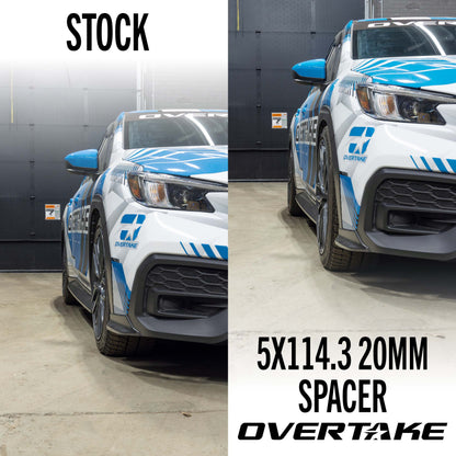 OVERTAKE Wheel Spacers - Pair - 20mm 5x114.3 - Subaru 2015-2026 WRX, 2005-2021 STI, and more