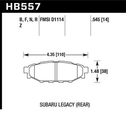 Hawk Ceramic Rear Brake Pads | 08-21 WRX, 13+ BRZ/FRS/86