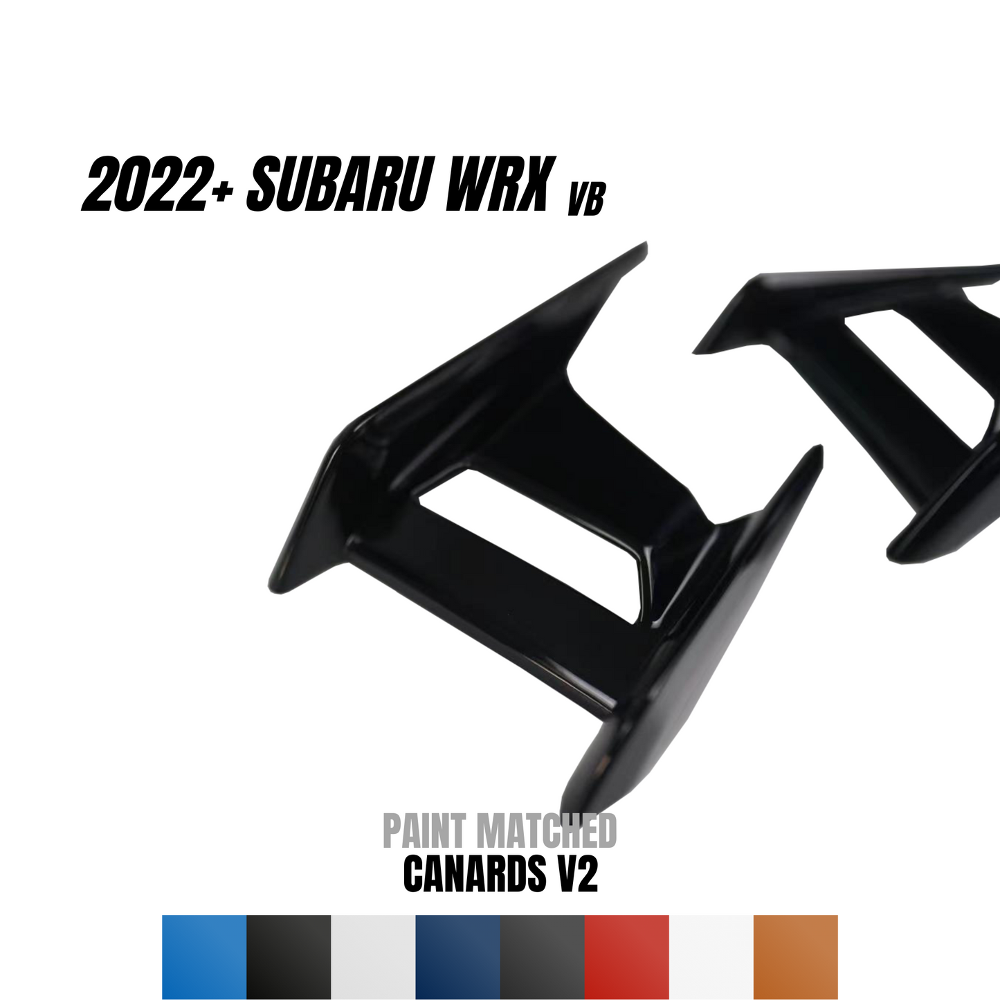 JDMuscle [22-25 WRX] Canards V2 - Paint Matched / Gloss Black / ABS