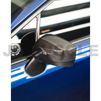 JDMuscle [15-21 WRX/STI] Tanso Carbon Fiber Side Mirror Covers w/o Turn Signal